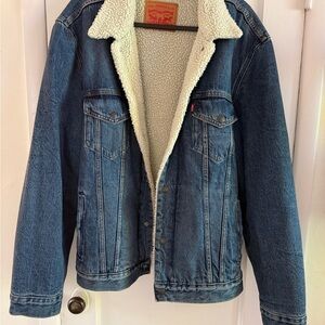 Levi's Cream Sherpa Lined Jacket